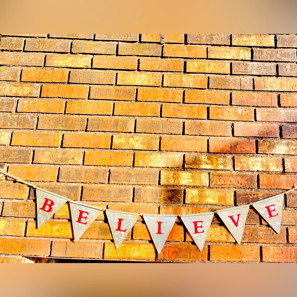 *Believe Metal Pennant Garland 45”